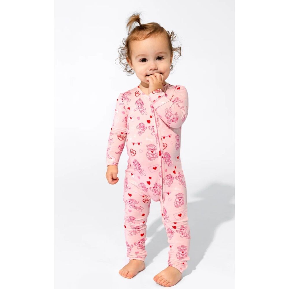 NWT Bellabu Bear PAW Patrol Love Paws Pink Bamboo Convertible Footie.